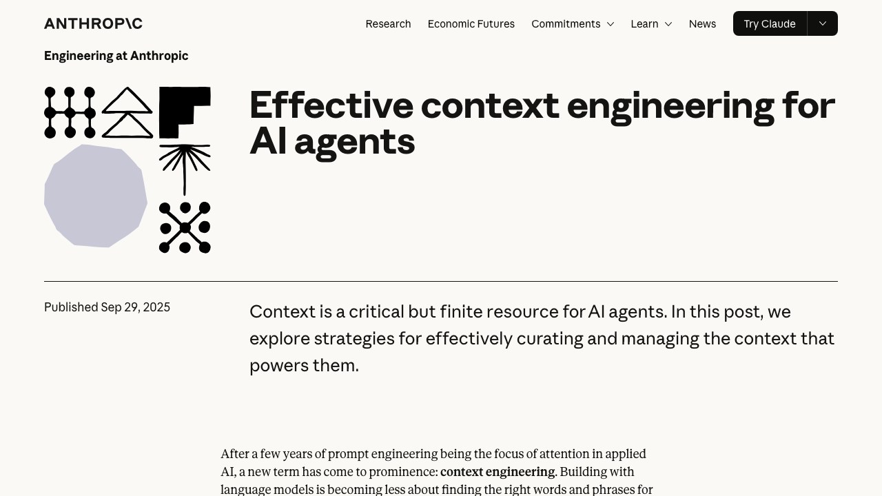 Effective context engineering for AI agents